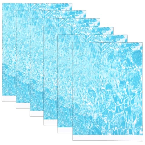 Penitue 6 Sheets Ripple Water Paper, Self-Adhesive Realistic Artificial Ripple Water Effect Paper for DIY Craft Decor Ocean Diorama Miniature River Scenery Sand Table Model (Style B) - style: Style B
