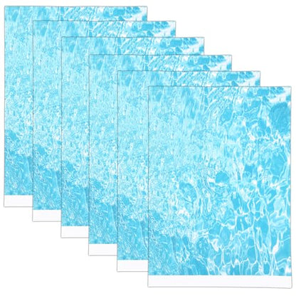 Penitue 6 Sheets Ripple Water Paper, Self-Adhesive Realistic Artificial Ripple Water Effect Paper for DIY Craft Decor Ocean Diorama Miniature River Scenery Sand Table Model (Style B) - style: Style B