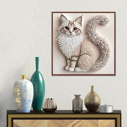 APVZARHT Cat Special Shape Diamond Art Kits for Adults 12x12 inch - color: DPK-ZH049