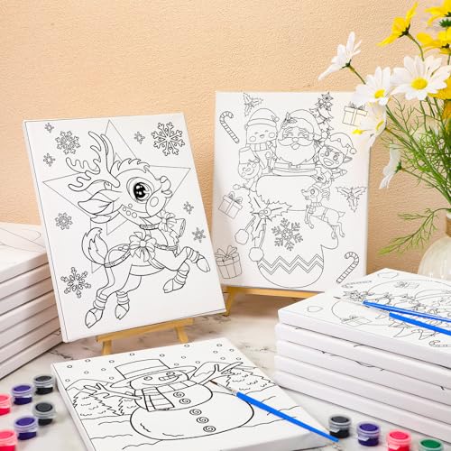 Sherr 15 Set 75 Pcs Christmas Pre Drawn Painting Canvas Kit for Adults - style: Christmas Style