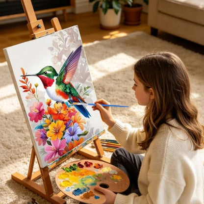 Hummingbird Framed Paint by Numbers Kit for Adults Beginner 8x12 inch - color: Frame-OP-US04