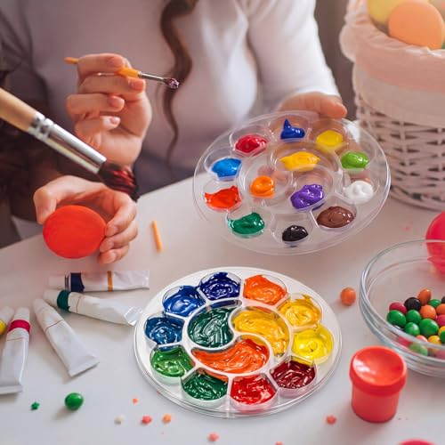 100 Pcs Large Clear Paint Tray Palette, Round - style: Round
