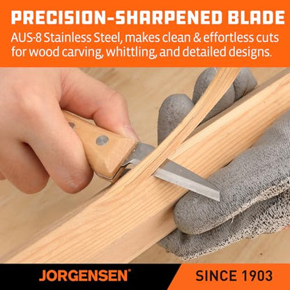 Jorgensen 3-Piece Wood Carving Tool Set with Stainless Steel Knives