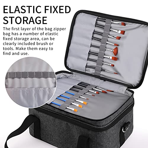 Acrylic Paint Storage Case, Black, Unisex, Plastic and Leather, Ideal for Artists on-the-go
