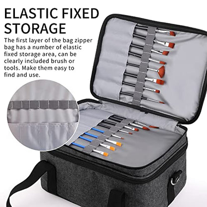 Acrylic Paint Storage Case, Black, Unisex, Plastic and Leather, Ideal for Artists on-the-go
