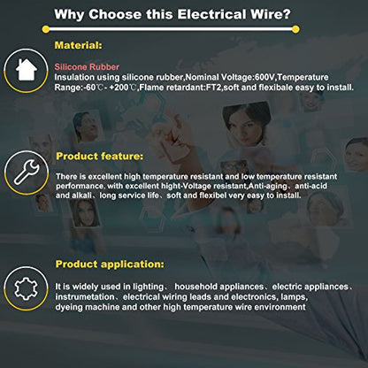 20awg Silicone Electrical Wire Cable 2 Colors Tinned Copper 10ft Each - size: 2 Colors each 10FT, style: 20AWG