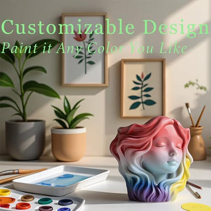 3D Face Resin Casting Molds, Head Planter Silicone Molds for Epoxy - color: Woman Resin Mold