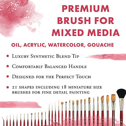 Princeton Velvetouch Long Round Brush, Synthetic, Short Handle, Size 8, 1 Count