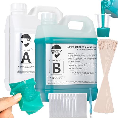 BBDINO Super Elastic Silicone Mold Making Kit 8A Jade Green 1Gallon/140.8Oz - color: 141 Oz Jade Green