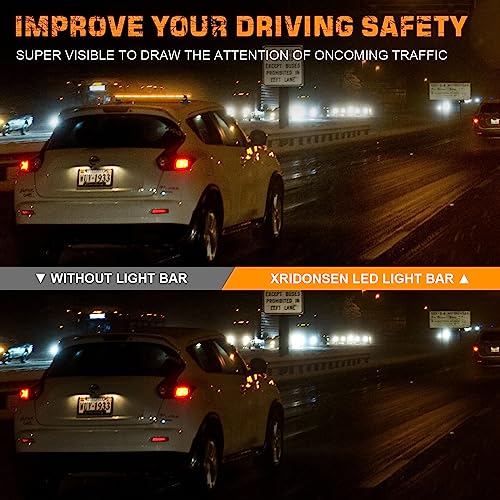 XRIDONSEN 37" 104 LED Roof Top Strobe Light Bar Amber Warning Lights - color: Amber