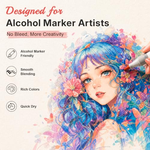 Umriox 30 Sheets Marker Paper Pad, 9x12 Bleedproof Sketchbook for Beginners - size: 30 Sheets/60 Pages