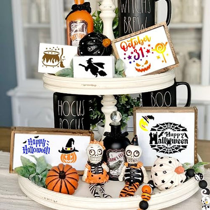 Augshy 56 Pack Small Halloween Pumpkin Stencils for Painting Crafts - style: Halloween