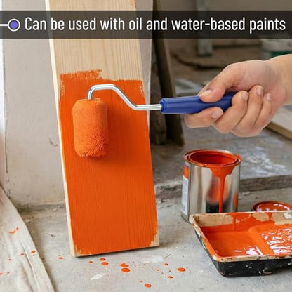 Bates- Mini Foam Paint Roller Kit, 2 Inch, 3 Pack, High-Density Foam Covers for Smooth Finish, Ideal for Walls, Doors, Cabinets and Small Projects