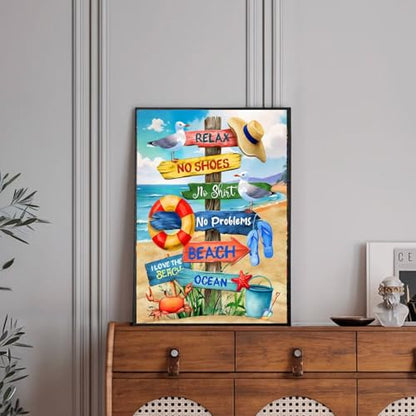 Artykapby Diamond Art Kits for Adults Beach,Beach Diamond Painting12x16inch - color: KPZSH002