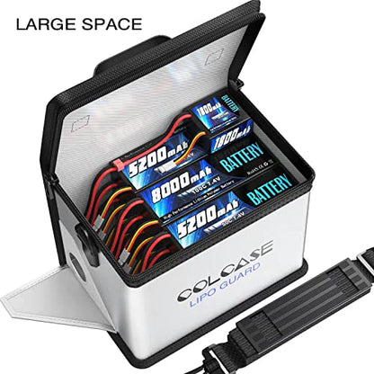 COLCASE Lipo Bag Fireproof Explosionproof for Lipo Battery Storage Charging - size: General (8.4 x 5.7 x 6.5 inches)