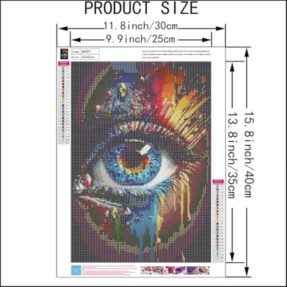 Eye Diamond Painting Kits For Adults,5D Diamond Art Round Diamond Dots Kits - color: Eye