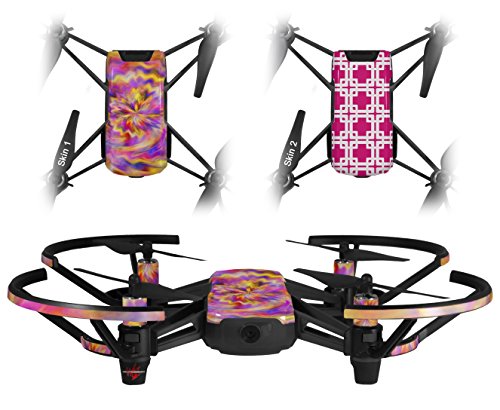 Skin Decal Wrap 2 Pack Compatible with DJI Ryze Tello Tie Dye Pastel Drone NOT Included