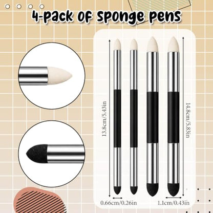 JJUNW 11 Pcs Blending Stumps for Drawing 4 Blending Pens 6 Sponge Pens