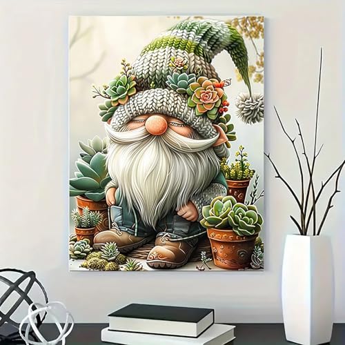 BYGFHLYW Easy Gnome Paint by Numbers Kit for Adults Beginner 16x20 in - color: PB13-1