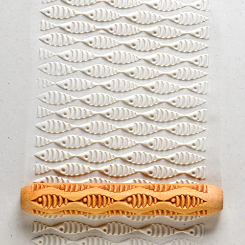 MKM Pottery Tools Wood Hand Rollers for Clay (HR-43 Sardine Marine) - size: HR-43 Sardine Marine
