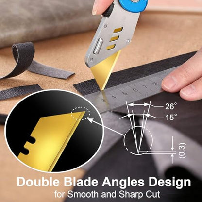 Vickay 30 Pack Box Cutter Blades, SK2 Utility Knife Blades, Razor Blades - color: Gold, size: 30 Pack