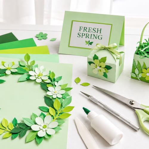 25 Sheets Green Cardstock 8.5 x 11 Green Construction Paper - color: Green