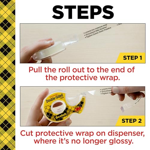 Scotch Double Sided Tape, Alternative to Scrapbooking Tape - size: 2 Rolls