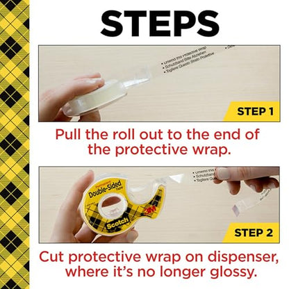 Scotch Double Sided Tape, Alternative to Scrapbooking Tape - size: 2 Rolls