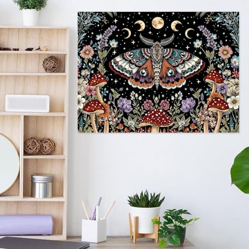 Mushroom Diamond Art Kits for Adults Moth Diamond Painting Kit Beginner - color: DP05009