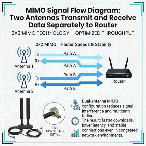 2-Pack 10dBi 5G 4G LTE Antenna with Magnetic Base – TS9 Dual MIMO External Antenna for Netgear Nighthawk M6 MR6110 MR6500 M5 MR5100 M1 MR1100 LB1120 LB2120 Huawei MiFi Hotspots Router – 5ft Cable - style: TS9