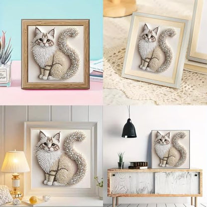 5D Cat Special Shape Diamond Art Kits for Adults,DIY Diamond Painting Kits - color: YP031