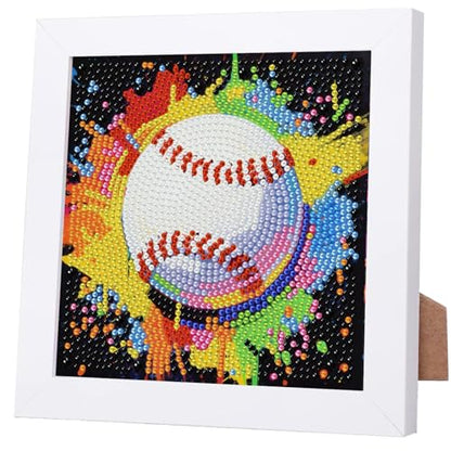 WEMEON Baseball Diamond Art Kits for Kids with Frame 7x7 inch - color: Baseball 01