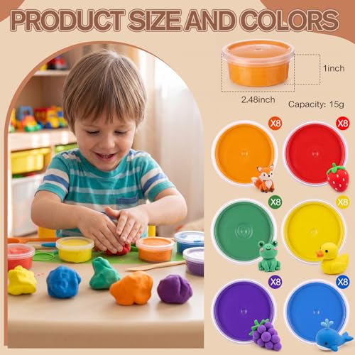 VioraWhite 48 Pcs Air Dry Clay Bulk 1.6lb Modeling Clay Kit,Multicolor - color: Multicolor