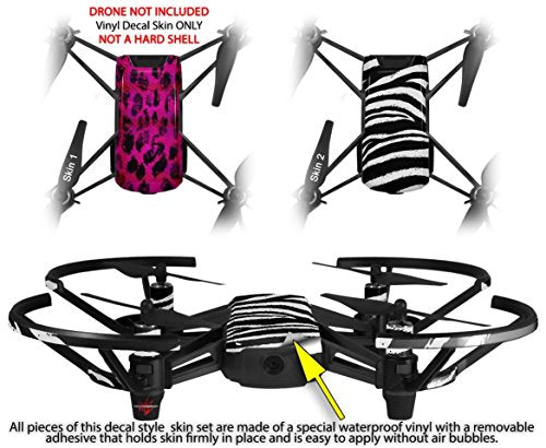 Skin Decal Wrap 2 Pack Compatible with DJI Ryze Tello Pink Distressed Leopard Drone NOT Included