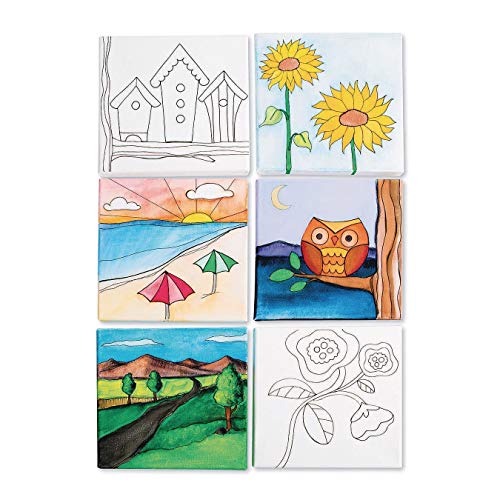 S&S Worldwide Paint-Your-Own Designer Canvas Set II, Pack of 12, Black - style: Set II