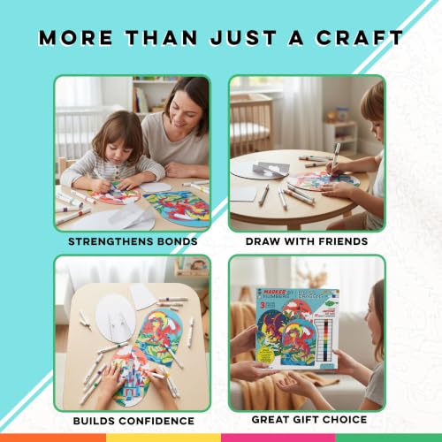 Bright Stripes Marker by Numbers Paint Kit, Fierce Dragons Theme, Ages 8+ - style: Fierce Dragons