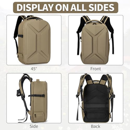 TORIBIO Large Hardshell Camera Backpack DSLR/SLR/Mirrorless Photography Bag - color: Khaki