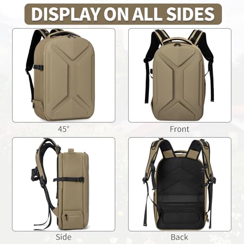 TORIBIO Large Hardshell Camera Backpack DSLR/SLR/Mirrorless Photography Bag - color: Khaki