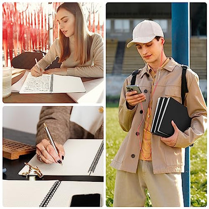 EUSOAR Graphing Notebook, Large A4 6Packs 8.5"x11" 120 Pages Graph Paper Notebook Spiral, Hardcover Spiral Grid Paper Notebook Composition for Math Science Engineering Artist Drawing-Black - size: A4, style: Graph