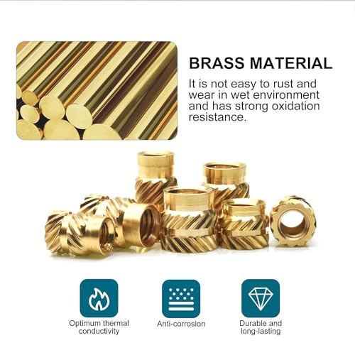 60W Soldering Iron Heat Set Insert Kit with 100PCS Brass Knurled Inserts