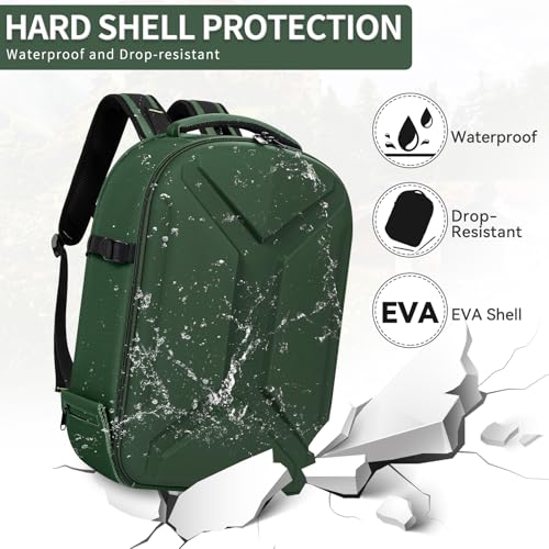 TORIBIO Large Hardshell Camera Backpack DSLR/SLR/Mirrorless Photography Bag - color: Green