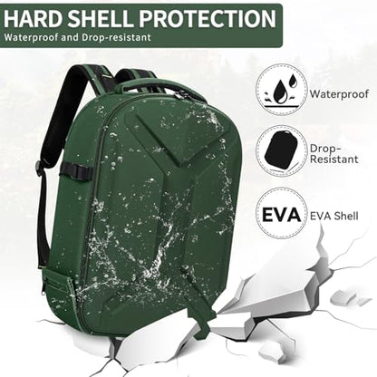 TORIBIO Large Hardshell Camera Backpack DSLR/SLR/Mirrorless Photography Bag - color: Green