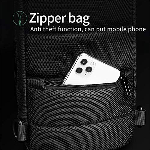 OZUKO Sling Backpack for Men - Anti-Theft Crossbody Bag, Waterproof with USB Charging Port - color: Black3