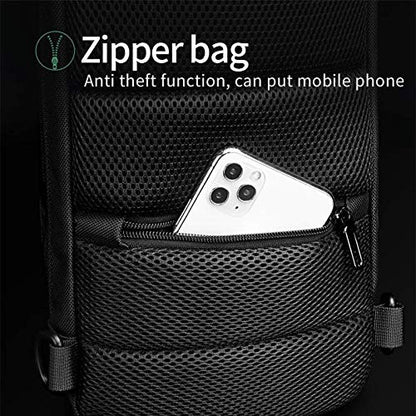 OZUKO Sling Backpack for Men - Anti-Theft Crossbody Bag, Waterproof with USB Charging Port - color: Black3