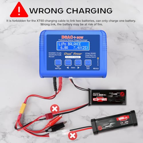 LiPo Charger 80W 6A Fast Balance Battery Chargers for RC Car Boat Drone