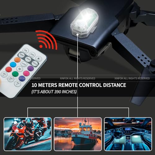 Mini Wireless LED Strobe Lights with Remote Control, 4pcs Rechargeable Aircraft Drone Strobe Motorcycle Led Lights , Waterproof RGB Anti Collision Warning Emergency Lights For Vehicles Bike Moto Car - size: 4pcs
