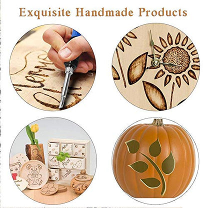 Wood Burning Kit, WoodBurning Tool Adjustable Temperature for Adult - color: Bue