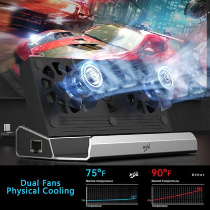 YCE 13-in-1 Steam Deck Dock for Switch/ROG Ally/Legion Go - color: 13-in-1 Dual Cooling Fan