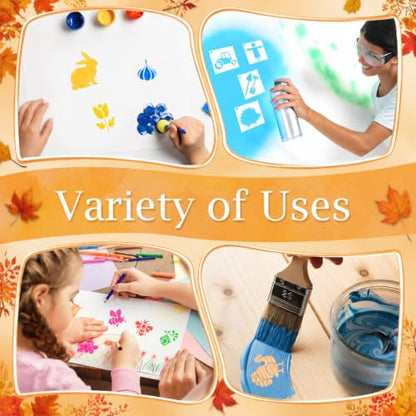 Fainne 100 Pcs 1.5 Inch Fall Autumn Theme Small Stencils for Crafts - style: Fall