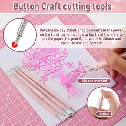 24 Pcs Craft Knife Pen Set, 6 Craft Knives with 12 Refills, Pink - color: Pink
